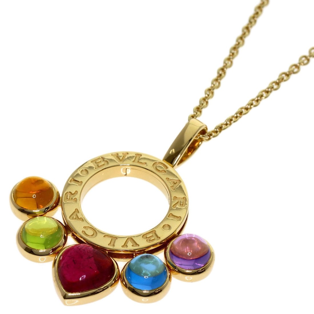 Bulgari Allegra Multi-Stone Necklace, 18K Yellow Gold, Women's, BVLGARI: --- Catalog ---Category: SizePendant Size: 37.5mm x 31.7mm / 1.47'' x 1.24''Neck Circumference: 41 cm / 16.14''Category: DesignGender: WomenMaterial: Yellow gold (18K)Necklace Type: NecklaceCategory: 