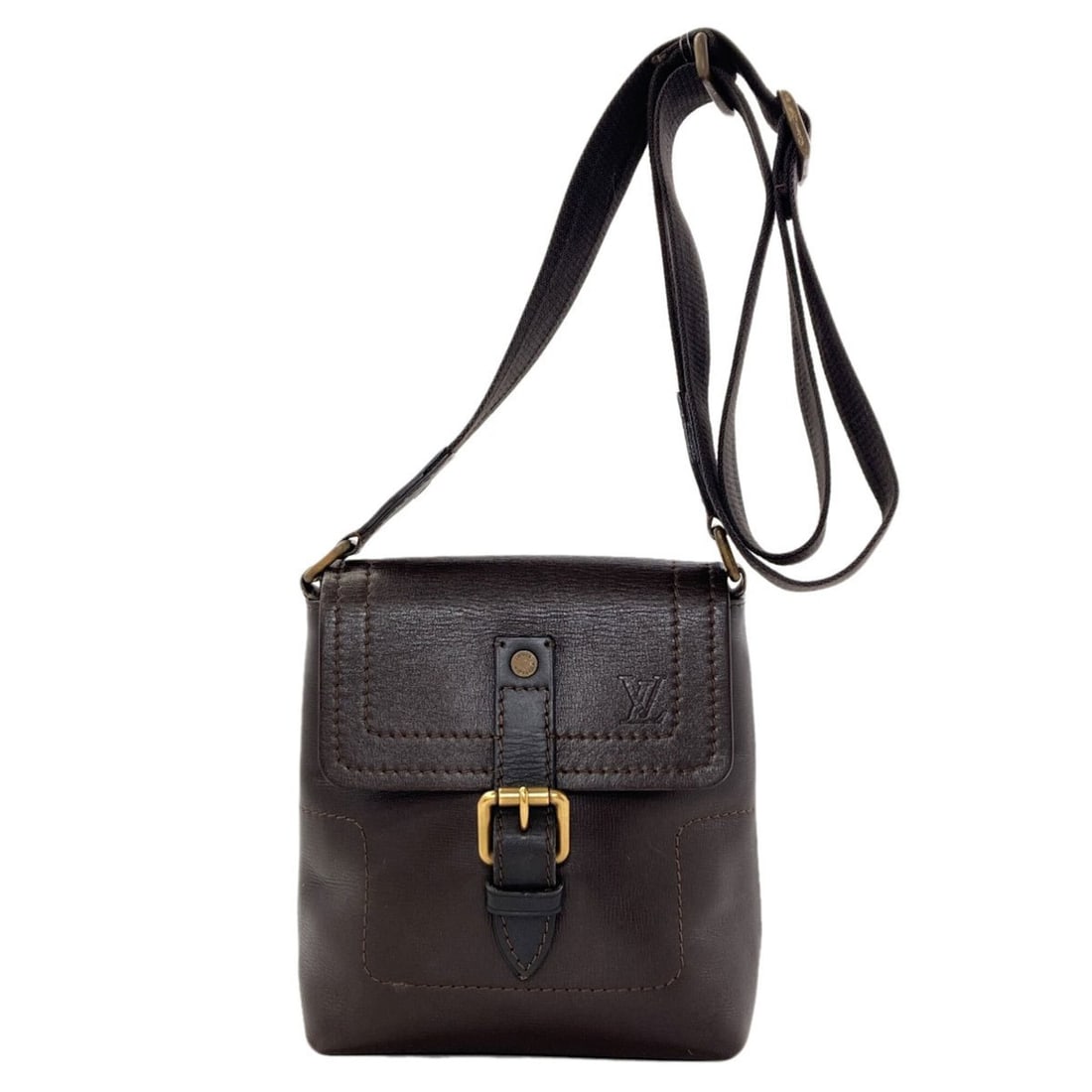 Louis Vuitton M92995 Utah Series Yuma Shoulder Bag, Leather, Men's LOUIS VUITTON: --- Catalog ---Category: SizeSize (HxWxD): 21.5cm x 18cm x 7.5cm / 8.46'' x 7.08'' x 2.95''Category: DesignType: Shoulder bagColor: Dark brownGender: MenMaterial: Utah leather , Leather Category: Gene