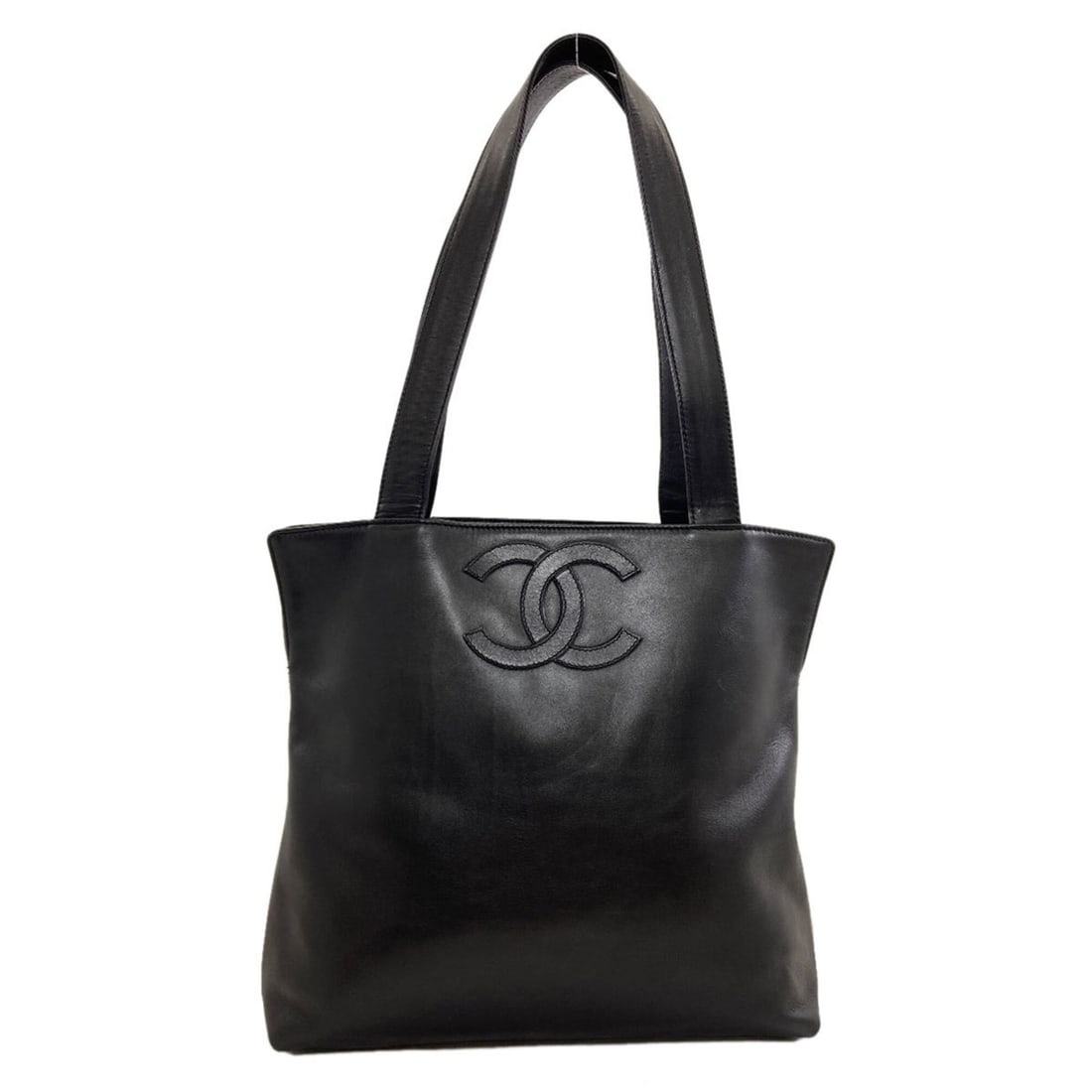 Chanel Coco Mark Tote Bag, Calfskin, Women's CHANEL: --- Catalog ---Category: SizeSize (HxWxD): 31cm x 32cm x 10cm / 12.2'' x 12.59'' x 3.93''Category: DesignType: Tote bagColor: BlackGender: WomenMaterial: Leather Category: GeneralBrand: Chanel--- Item