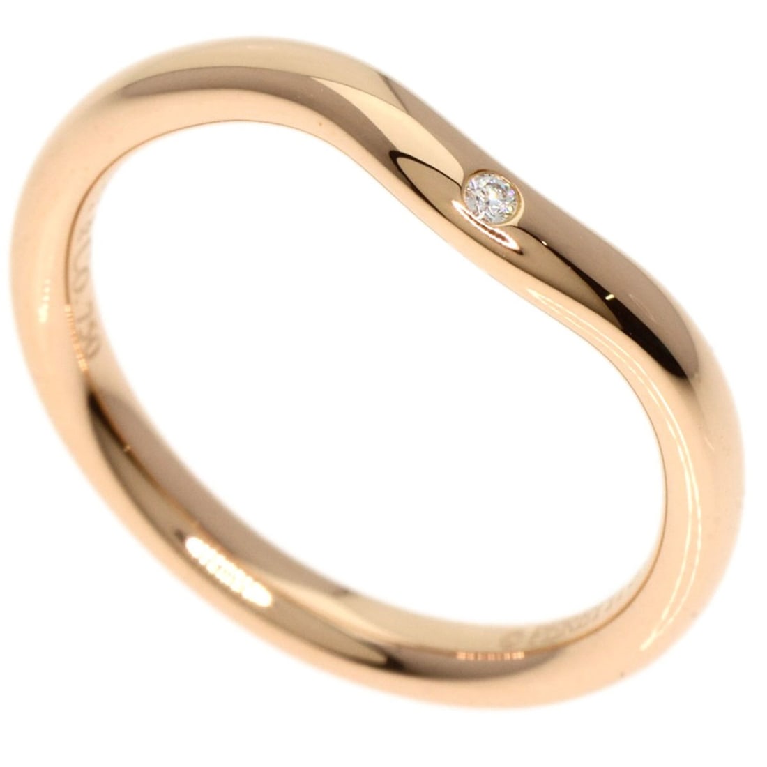 Tiffany & Co. Curved Band 1P Diamond Ring, 18K Pink Gold, Women's.: --- Catalog ---Category: SizeJP Size: 7US Size: 4Category: DesignType: Band ringGender: WomenMaterial: Pink gold (18K)Category: GeneralBrand: Tiffany--- Item List ---Section: ConditionRanking: Rank A 