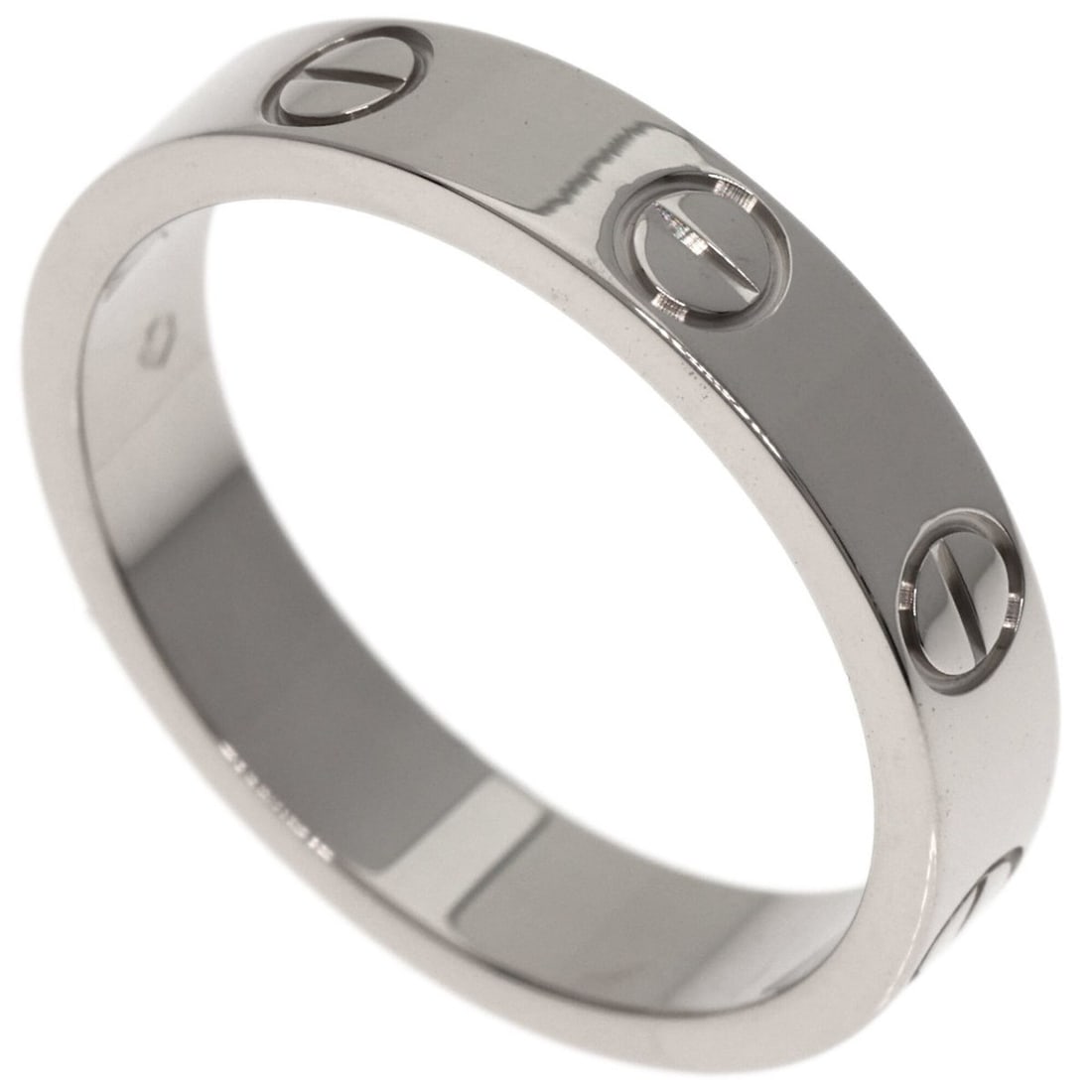 Cartier Mini Love Ring #49, 18K White Gold, Women's Ring, CARTIER: --- Catalog ---Category: SizeJP Size: 9US Size: 5Category: DesignType: Band ringGender: WomenMaterial: White gold (18K)Category: GeneralLine: LoveBrand: Cartier--- Item List ---Section: ConditionRanki