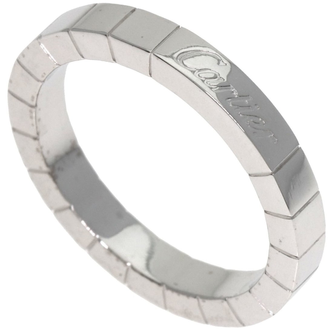 Cartier Lanieres #54 Ring, 18K White Gold, Women's, CARTIER: --- Catalog ---Category: SizeJP Size: 14US Size: 7Category: DesignType: Band ringGender: WomenMaterial: White gold (18K)Category: GeneralLine: LanieresBrand: Cartier--- Item List ---Section: Condition