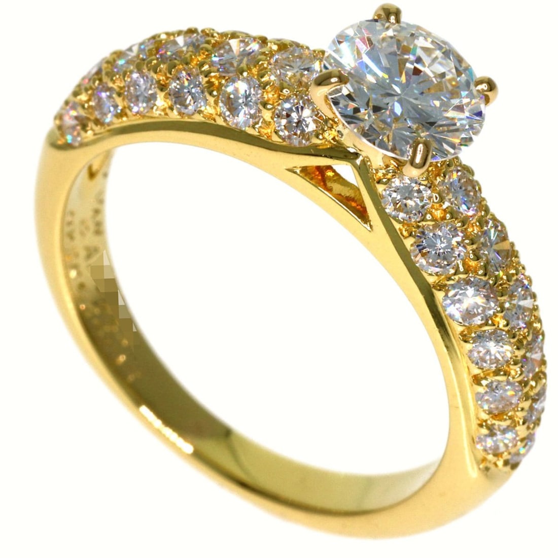 Van Cleef & Arpels Diamond Pavé Ring, 18K Yellow Gold, Women's: --- Catalog ---Category: SizeJP Size: 9.5US Size: 5Category: DesignType: Band ringColor: Yellow goldGender: WomenMaterial: Yellow goldCategory: GeneralBrand: Van Cleef & Arpels--- Item List ---Section