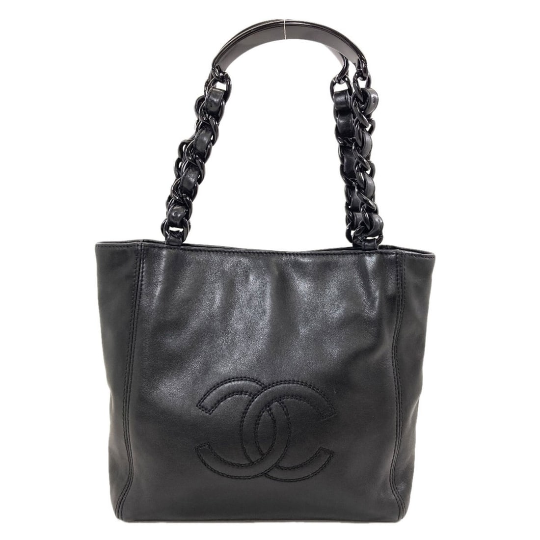 Chanel Coco Mark Tote Bag, Lambskin, Women's CHANEL: --- Catalog ---Category: SizeSize (HxWxD): 21.5cm x 22cm x 5cm / 8.46'' x 8.66'' x 1.96''Category: DesignType: Tote bagColor: BlackGender: WomenCategory: GeneralBrand: Chanel--- Item List ---Section: 