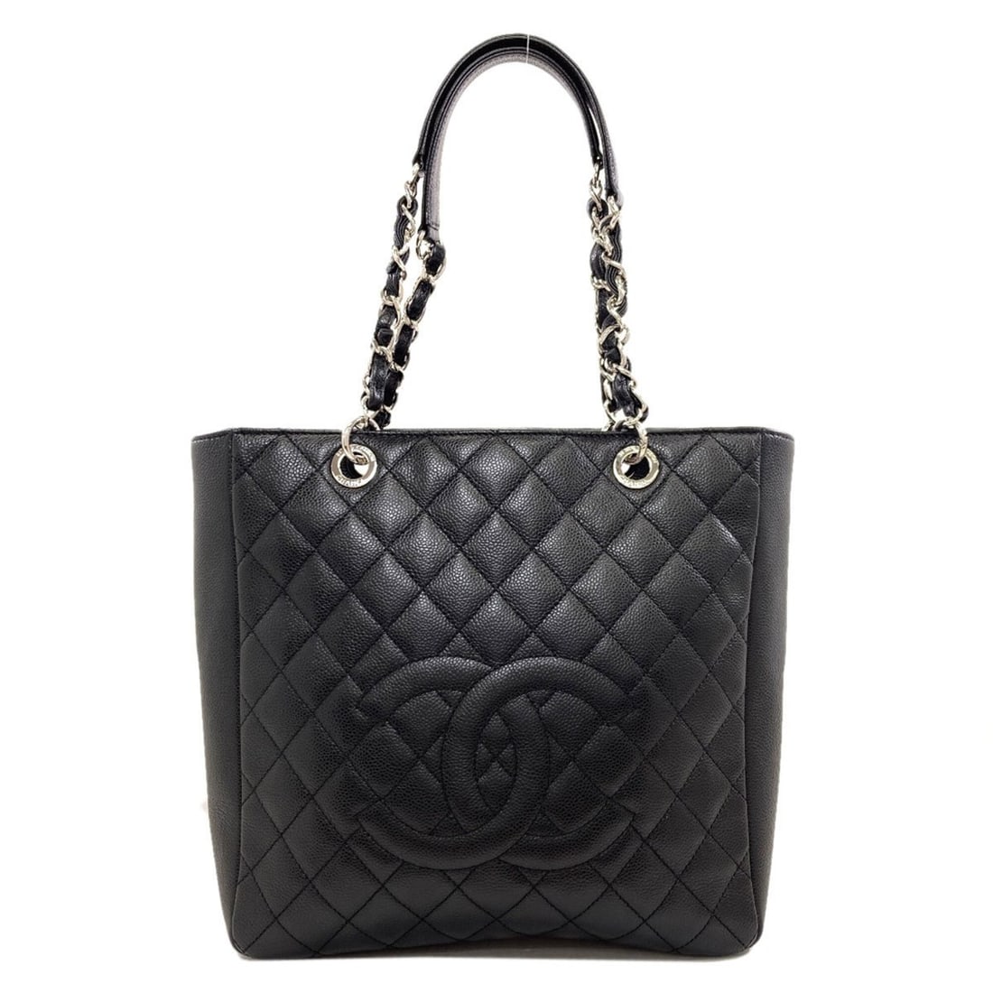 Chanel Matelassé Coco Mark Chain 2-Way Tote Bag, Grained Calfskin, Women's CHANEL: --- Catalog ---Category: SizeSize (HxWxD): 29cm x 29.5cm x 10cm / 11.41'' x 11.61'' x 3.93''Category: DesignType: Tote bagColor: BlackGender: WomenCategory: GeneralBrand: ChanelCountry of Origin: Ital