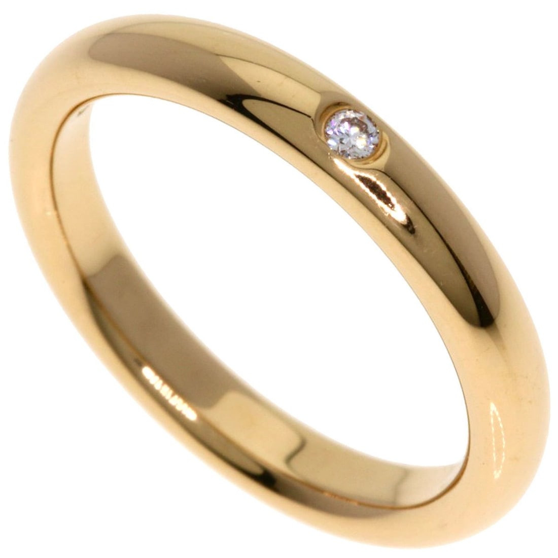 Tiffany & Co. Stacking Band 1P Diamond Ring, 18K Pink Gold, Women's. (1 of 8)