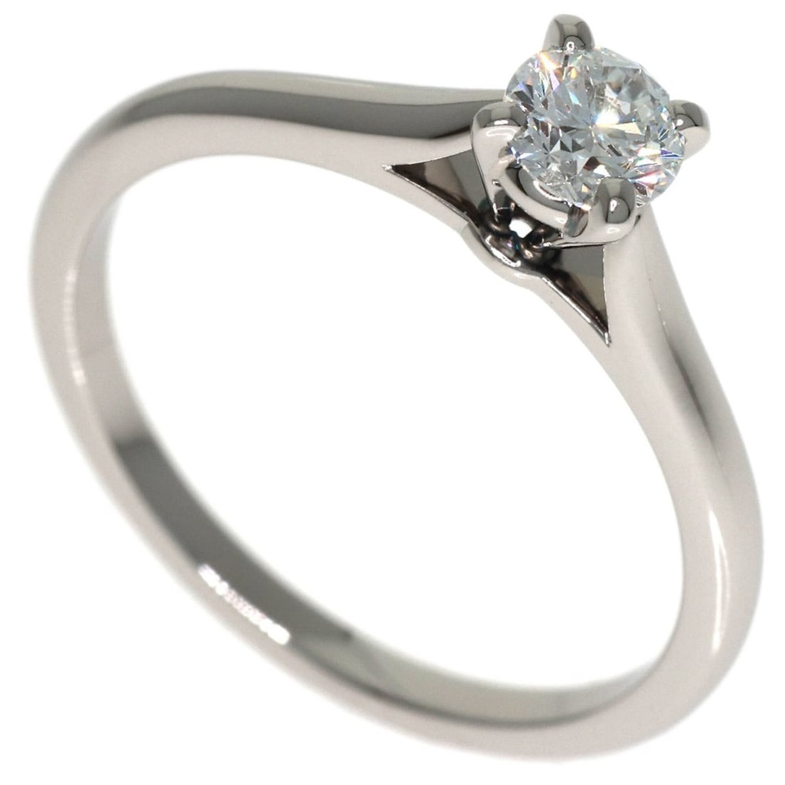 Cartier Solitaire Diamond D-VS1-VG #47 Ring, Platinum PT950, Women's. (1 of 7)