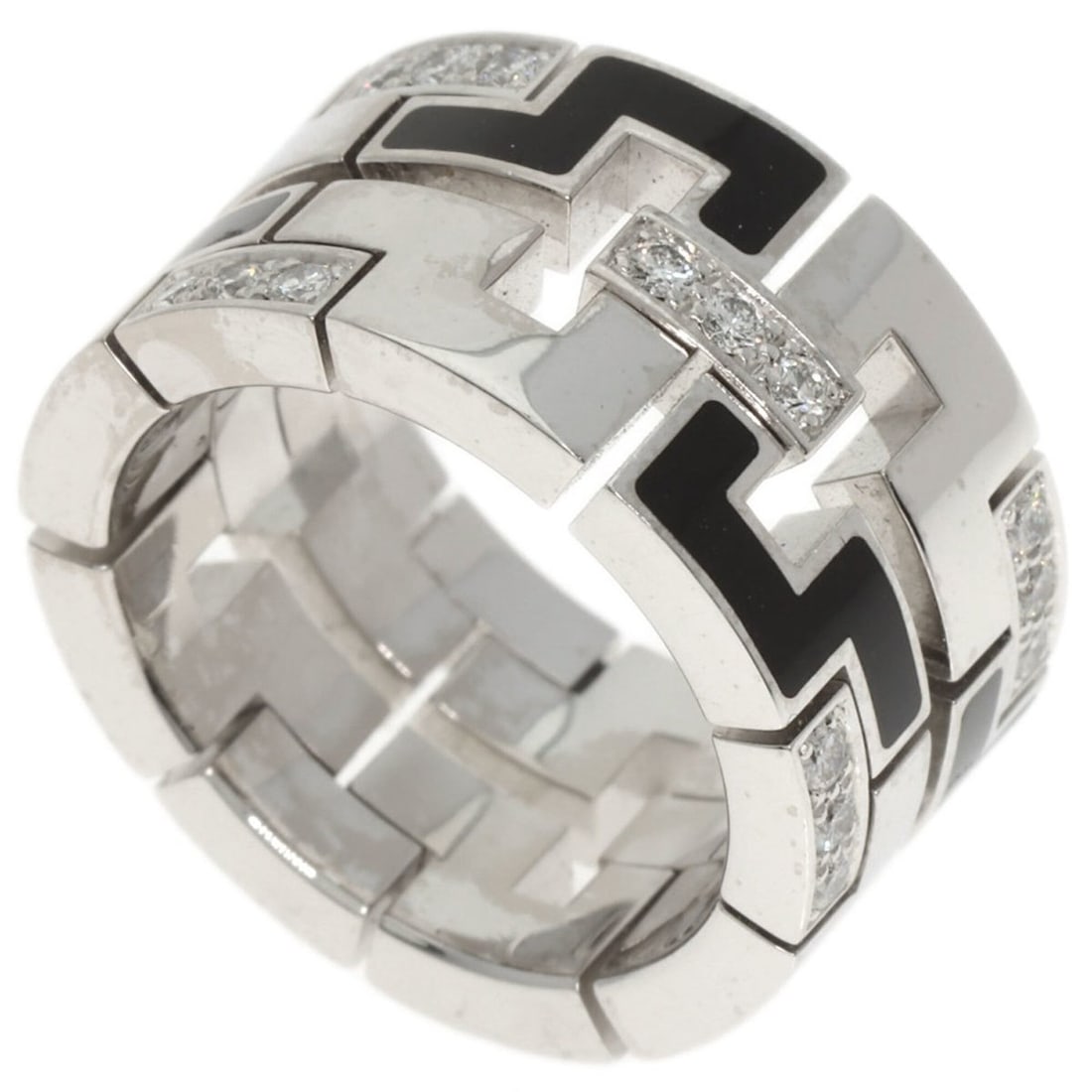 Cartier Dragon Padlock Diamond Enamel Ring #48 18K White Gold Women's CARTIER: --- Catalog ---Category: SizeJP Size: 8US Size: 4.5Category: DesignType: Band ringGender: WomenMaterial: White gold (18K)Category: GeneralBrand: Cartier--- Item List ---Section: ConditionRanking: Rank