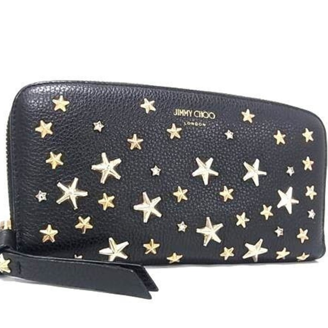 JIMMY CHOO Philippa Long Wallet, Black Leather, Women's, Round: --- Catalog ---Category: SizeSize (HxWxD): 10cm x 19.5cm x 2.5cm / 3.93'' x 7.67'' x 0.98''Category: DesignType: Long wallet (bi-fold)Color: BlackGender: WomenMaterial: Leather Category: GeneralBrand: