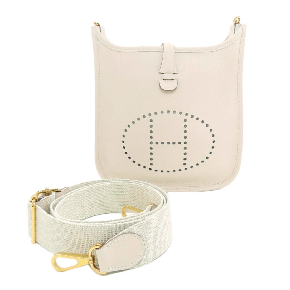 Hermes Evelyne 3 23 Craie Gold Hardware Shoulder Bag Taurillon Leather Women's HERMES: --- Catalog ---Category: SizeSize (HxWxD): 21cm x 21cm x 7cm / 8.26'' x 8.26'' x 2.75''Category: DesignType: Shoulder bagGender: WomenCategory: GeneralBrand: Hermes--- Item List ---Section: ConditionR