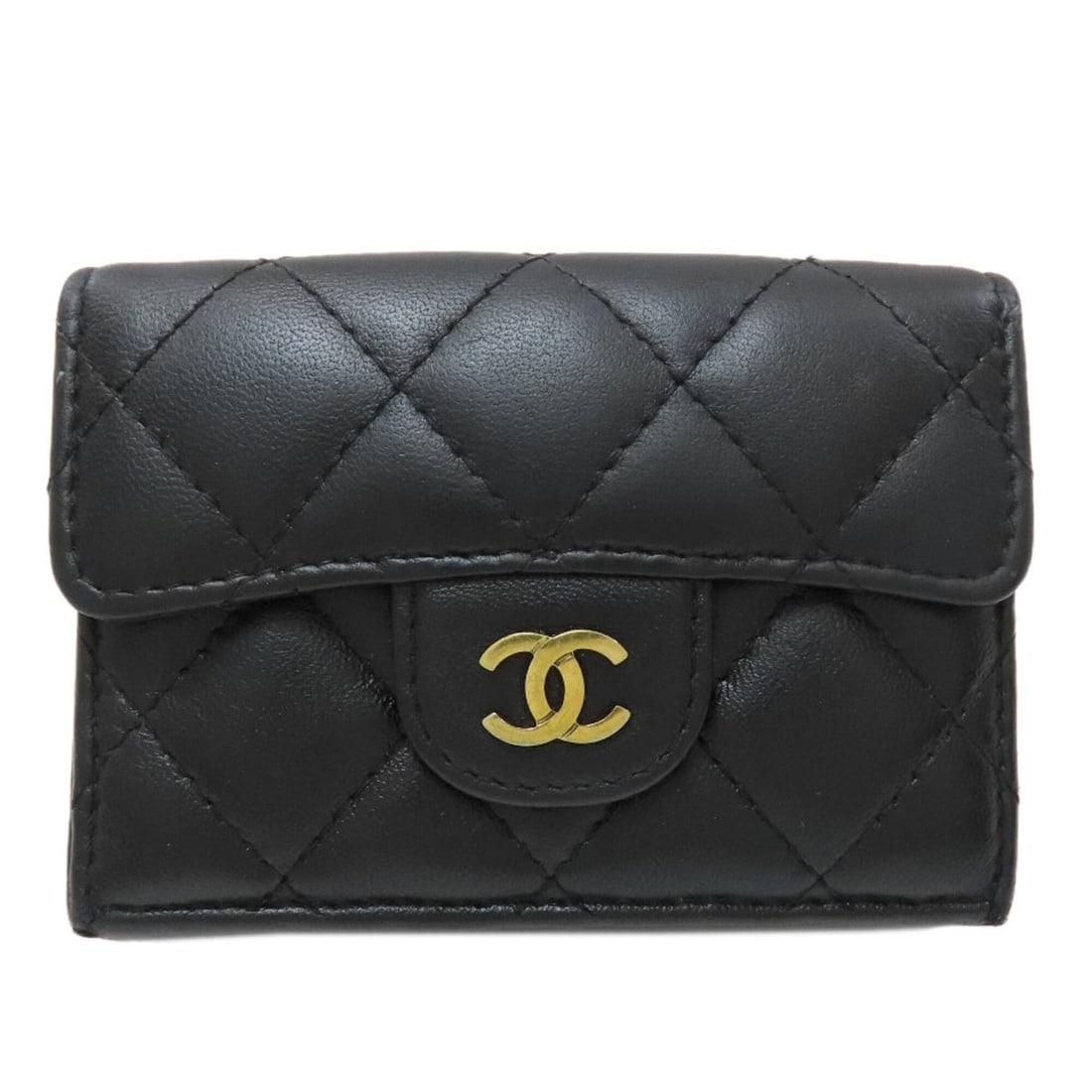 Chanel Matelassé Compact Wallet, Gold Hardware, Tri-fold Lambskin, Women's CHANEL (1 of 19)