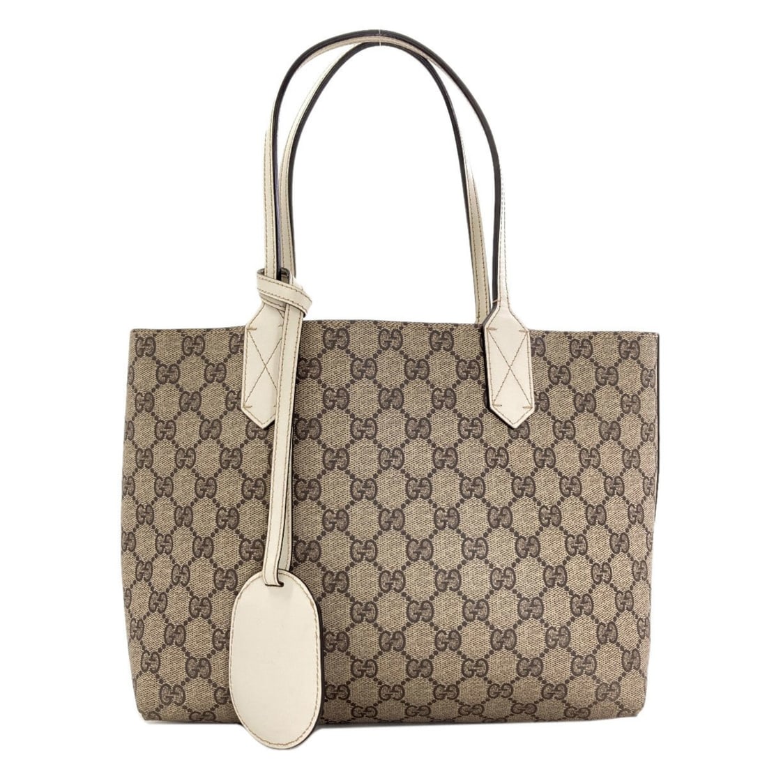 Gucci 372513 GG Supreme Reversible Tote Bag PVC Women's GUCCI: --- Catalog ---Category: SizeSize (HxWxD): 21.5cm x 33cm x 10.5cm / 8.46'' x 12.99'' x 4.13''Category: DesignType: Tote bagColor: Brown, WhiteGender: WomenMaterial: PVC Category: GeneralMPN: 372513Bra