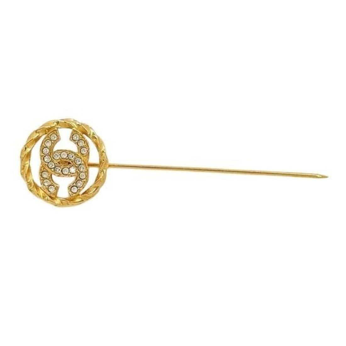 CHANEL Brooch, Coco Mark, Gold Metal, Rhinestone, Women's: --- Catalog ---Category: DesignType: BroochColor: GoldStone: RhinestoneGender: WomenMaterial: MetalCategory: GeneralBrand: Chanel--- Item List ---Section: ConditionRanking: Rank AB Used - Traces of us
