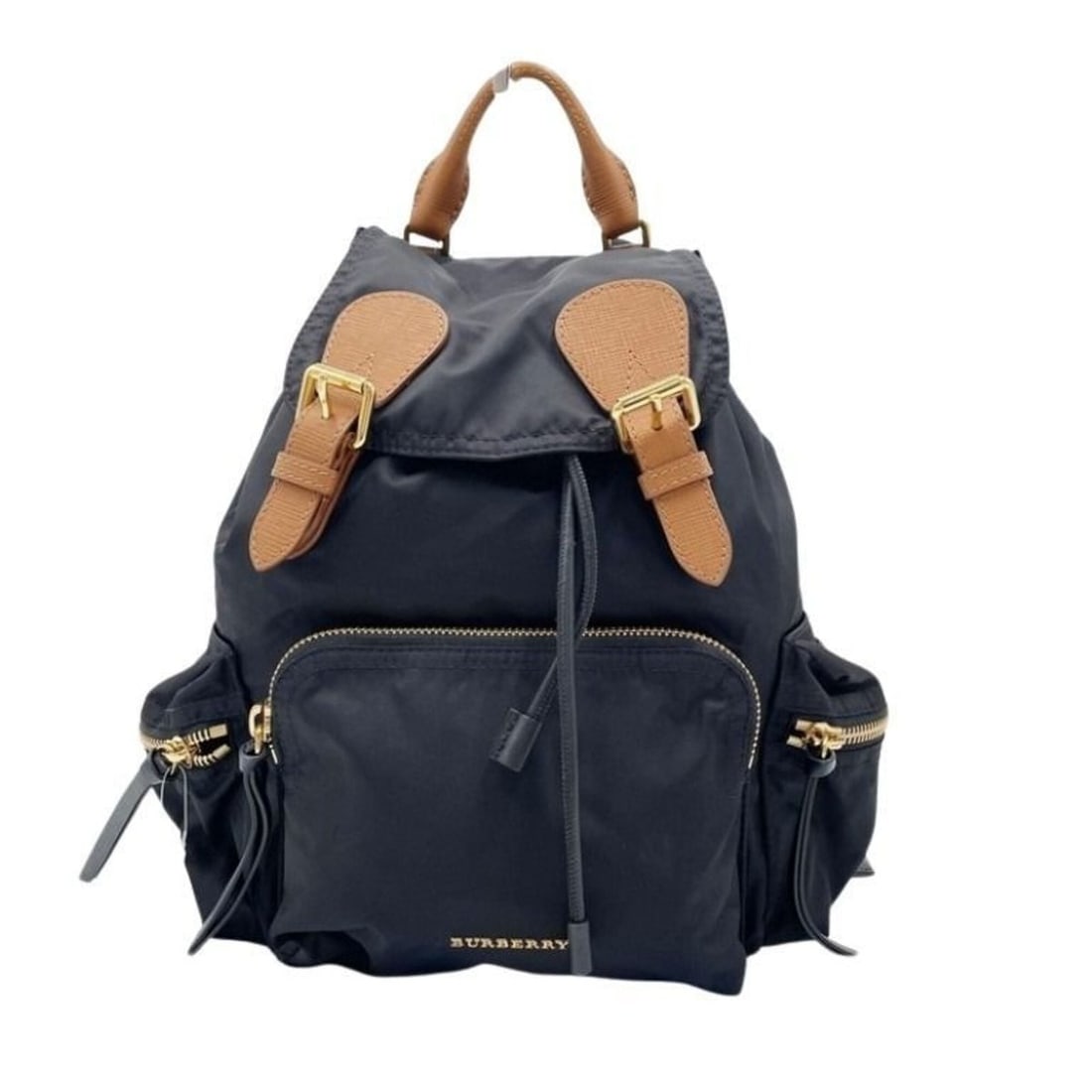 BURBERRY Backpack 4016622 Black Brown Nylon Men's Women's Chain (1 of 10)