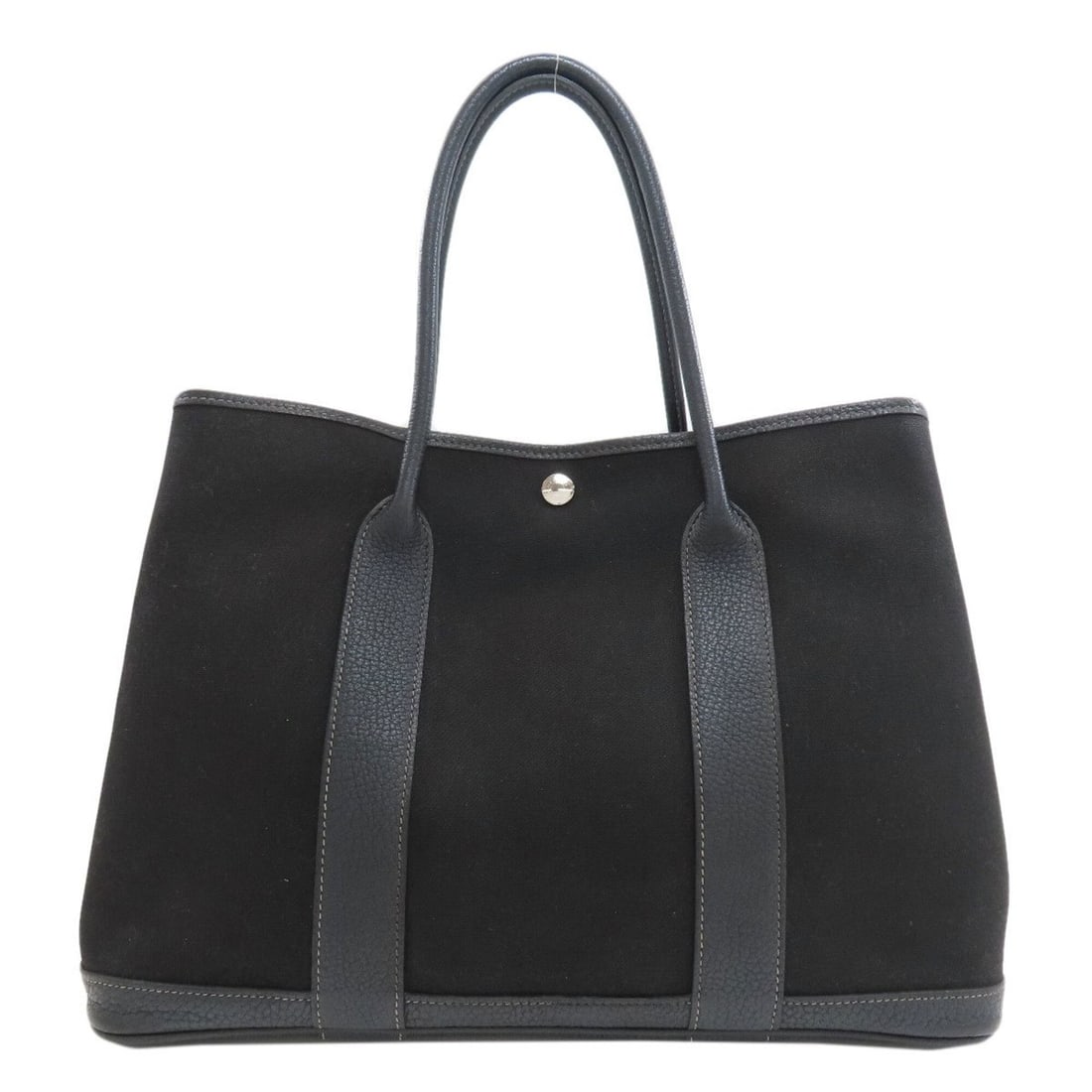 Hermes Garden Party PM Tote Bag, Toile Officier/Buffle, Women's HERMES: --- Catalog ---Category: SizeSize (HxWxD): 26cm x 37cm x 17cm / 10.23'' x 14.56'' x 6.69''Category: DesignType: Tote bagColor: BlackGender: WomenMaterial: Buffalo leather , Toile officier Category: Ge