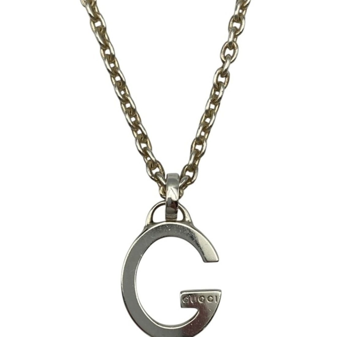 GUCCI G-motif necklace, SV925, men's and women's, D4: --- Catalog ---Category: SizeWeight: 18.8g / 0.66oz.Pendant Size: 21mm x 18mm / 0.82'' x 0.7''Neck Circumference: 45.5 cm / 17.91''Category: DesignColor: SilverGender: Men,WomenMaterial: Silver 925Nec
