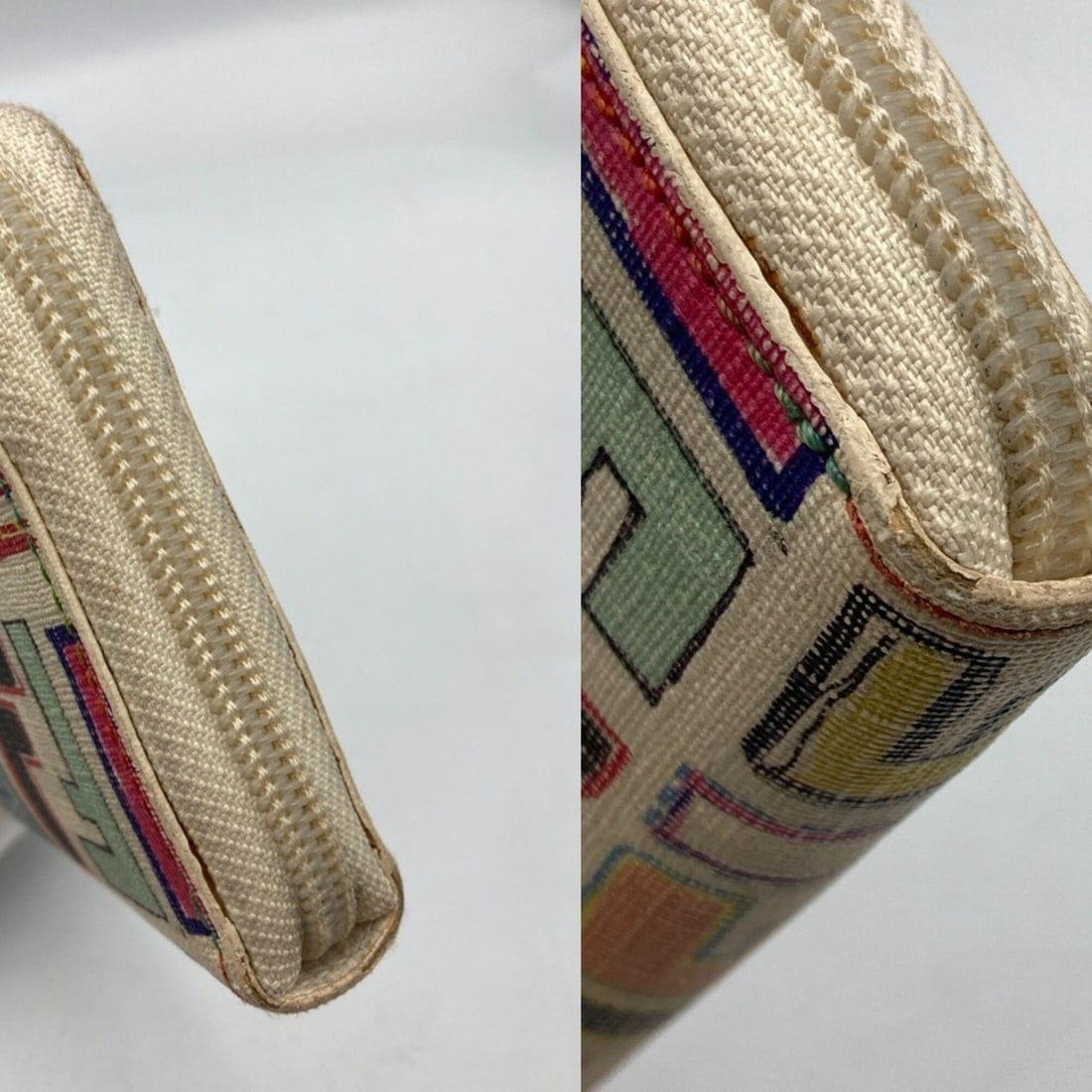 FENDI Zucca pattern multicolor round long wallet D4 - 4
