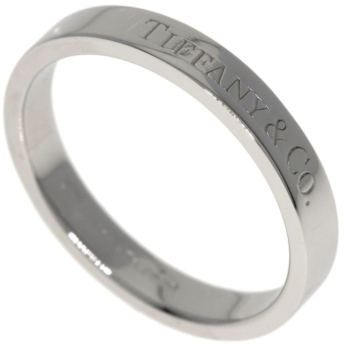 Tiffany & Co. Flat Band Ring, Platinum PT950, Women's Ring. (1 of 5)