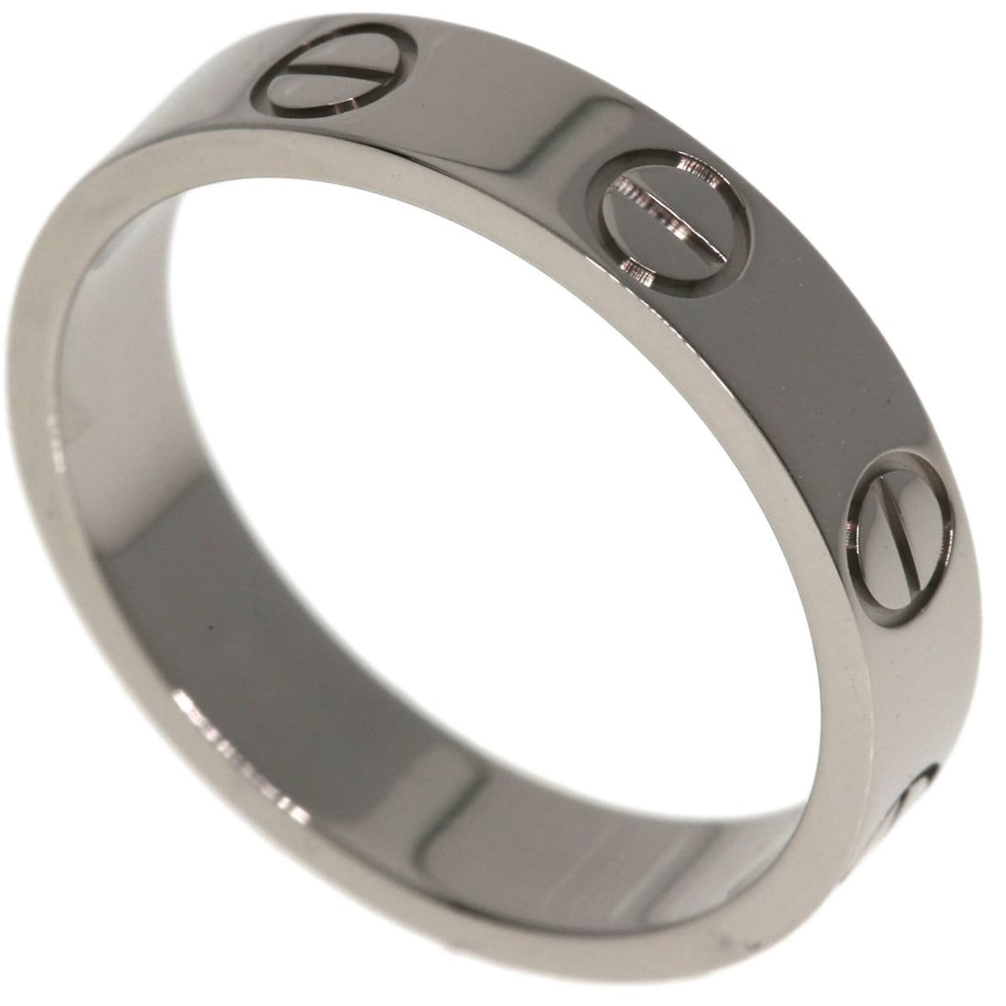 Cartier Mini Love Ring #47, 18K White Gold, Women's Ring, CARTIER: --- Catalog ---Category: SizeJP Size: 7US Size: 4Category: DesignType: Band ringGender: WomenMaterial: White gold (18K)Category: GeneralBrand: Cartier--- Item List ---Section: ConditionRanking: Rank A
