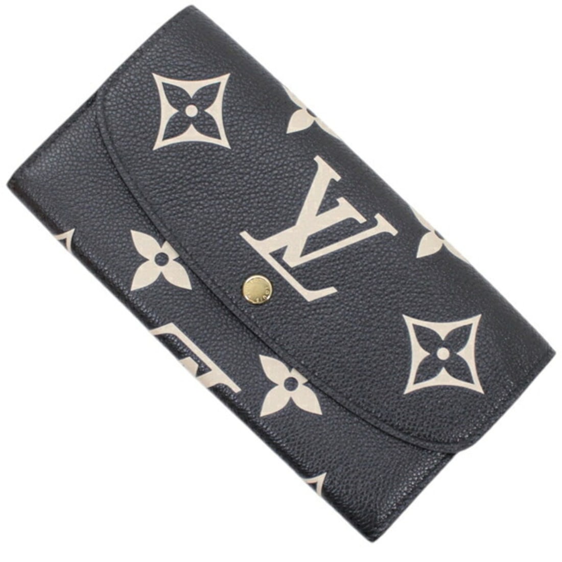 Louis Vuitton Monogram Empreinte Giant Bi-fold Wallet, Portefeuille Emilie, M83138, Black x Beige,: --- Catalog ---Category: SizeSize (HxWxD): 10cm x 19cm x 2.5cm / 3.93'' x 7.48'' x 0.98''Category: DesignType: Wallet (bi-fold)Color: Beige, Black, MonogramGender: WomenMaterial: Monogram Empreinte Ca
