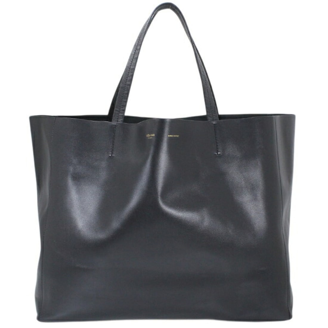 Celine Horizontal Cabas Tote Bag, Shoulder Black Soft Leather, Women's, 166113DBT.070C BB3509 (1 of 12)