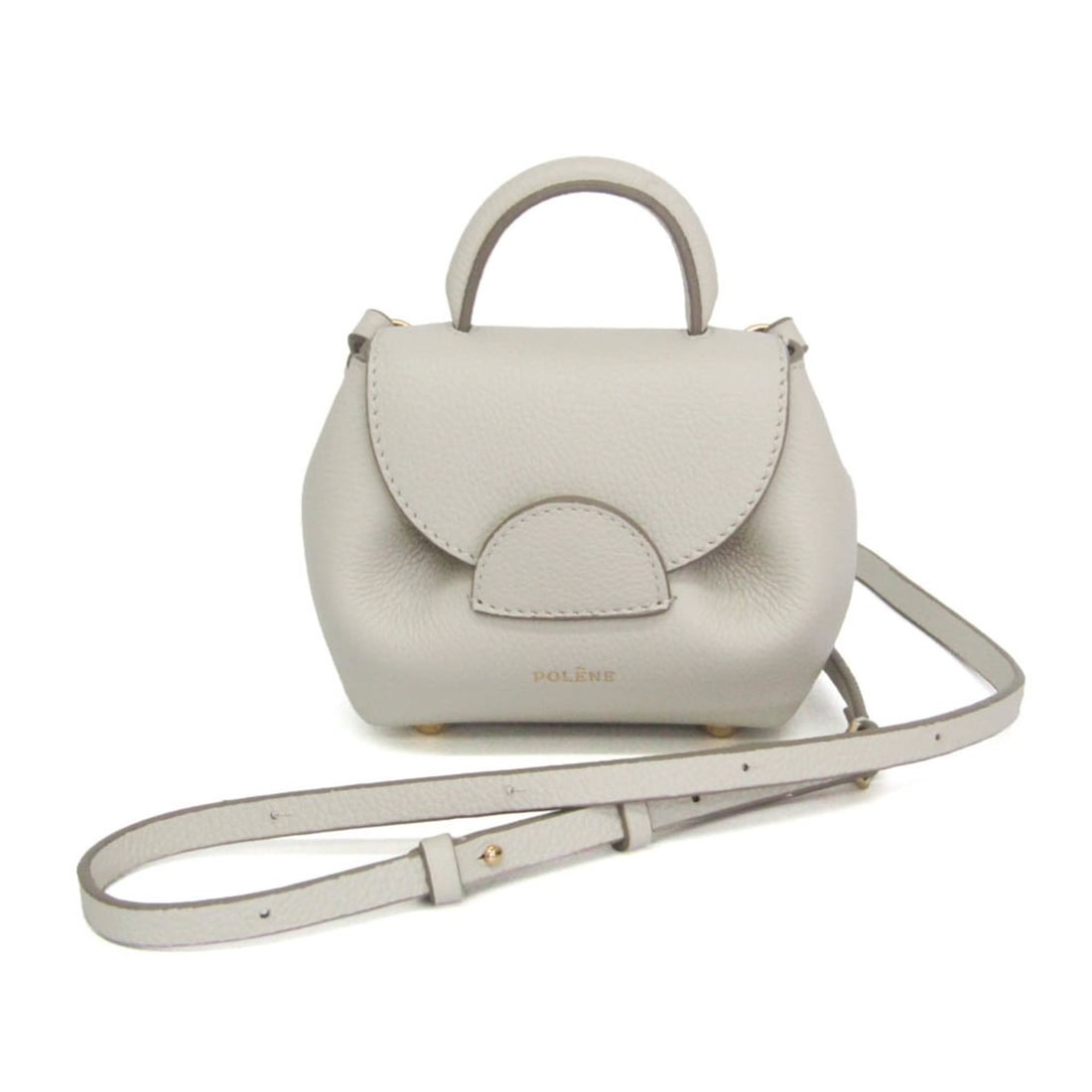 POLÈNE Numéro Un Micro Women's Leather Pouch Off-white: --- Catalog ---Category: SizeSize (HxWxD): 10cm x 10cm x 5cm / 3.93'' x 3.93'' x 1.96''Strap Length: 100cm - 120cm / 39.36'' - 47.24''Handle Length: 11cm / 4.33''Category: DesignType: PouchColor: Off-