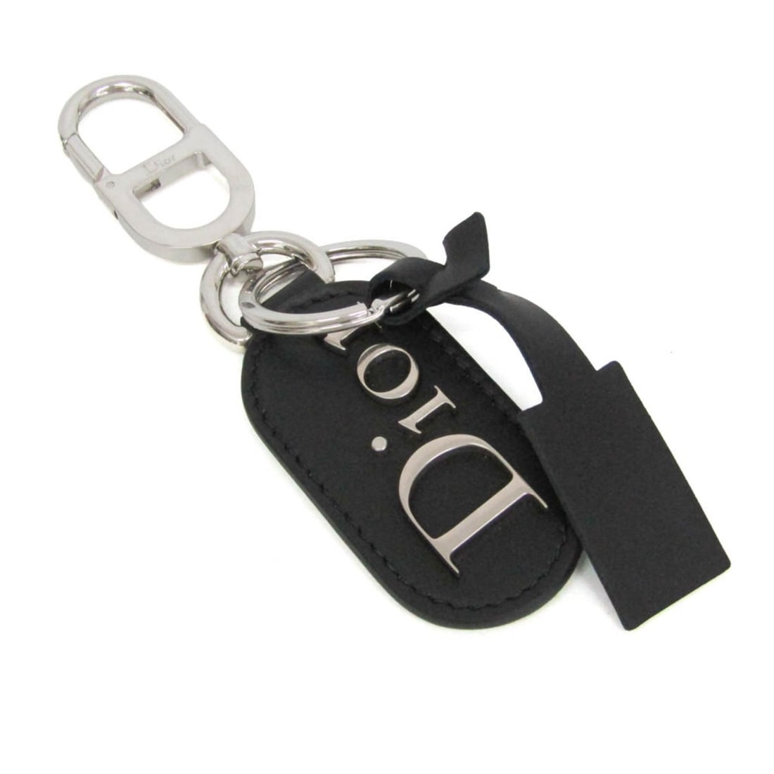 Christian Dior 2ESKH645GUA Keyring (Silver,Black): --- Catalog ---Category: SizeCharm Size: 6.5cm x 3.5cm / 2.56'' x 1.38''Size (HxWxD): 13cm x 3.5cm / 5.11'' x 1.37''Ring Diameter: 3.2cm / 1.25''Category: DesignType: KeyringColor: Black, SilverGender
