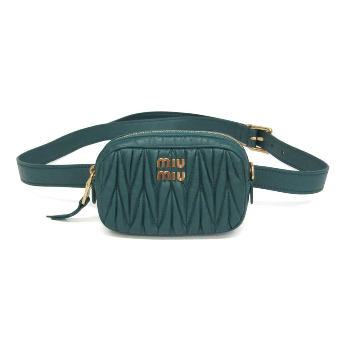 Miu Miu Matelasse Belt Bag Mini 5CC568 Women's Leather Fanny Pack,Sling Bag Green: --- Catalog ---Category: SizeSize (HxWxD): 8cm x 12cm x 3.5cm / 3.14'' x 4.72'' x 1.37''Strap Length: 80cm - 90cm / 31.49'' - 35.43''Category: DesignType: Fanny pack, Sling bagColor: GreenGender: Wome