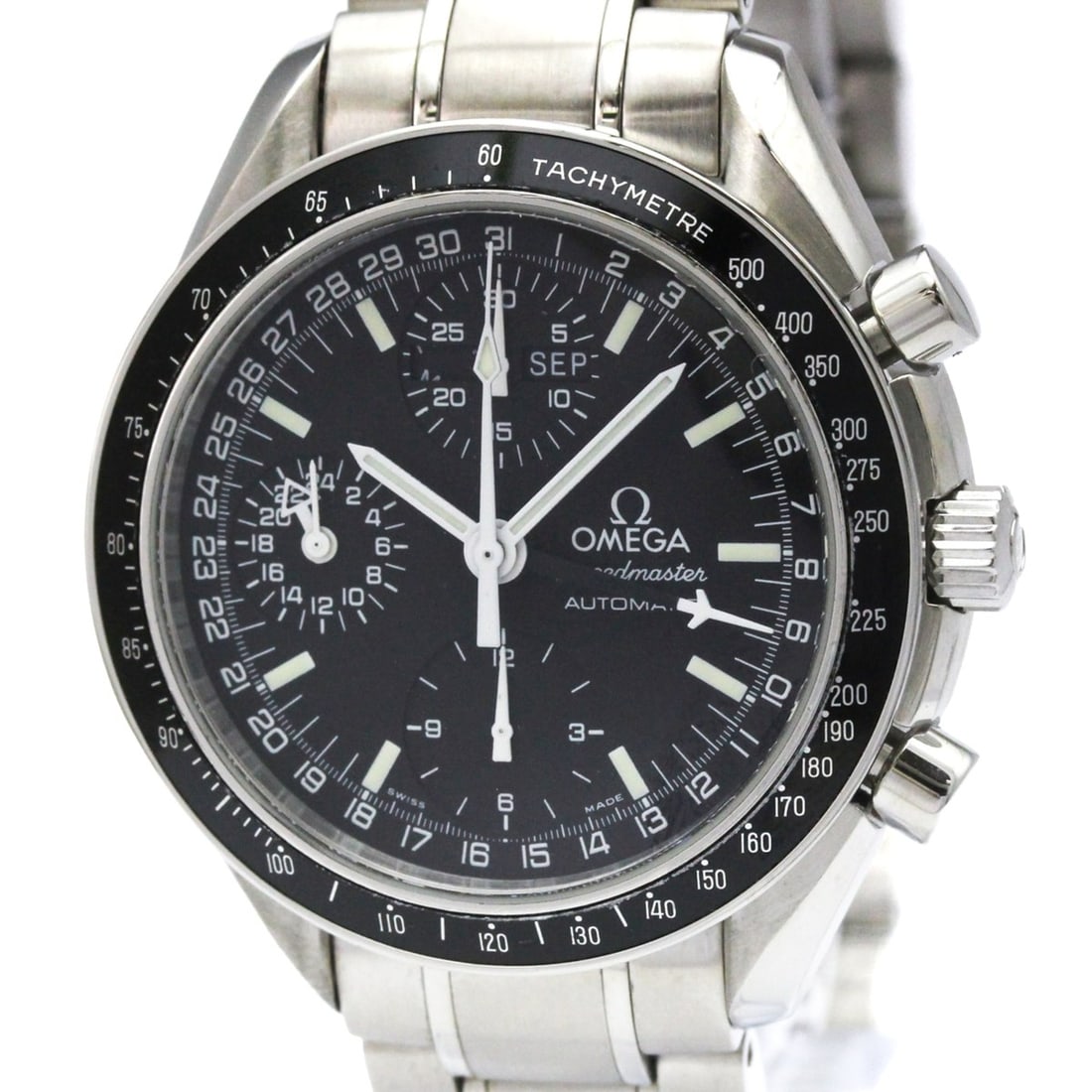 OMEGA Speedmaster Mark 40Steel Automatic Mens Watch 3520.50 Polished: --- Catalog ---Category: SizeCase Diameter: 39mm / 1.54''Category: DesignType: WristwatchStyle: SportGender: MenColor (Dial): BlackMaterial (Band): Stainless steelMaterial (Case): Stainless steelCateg