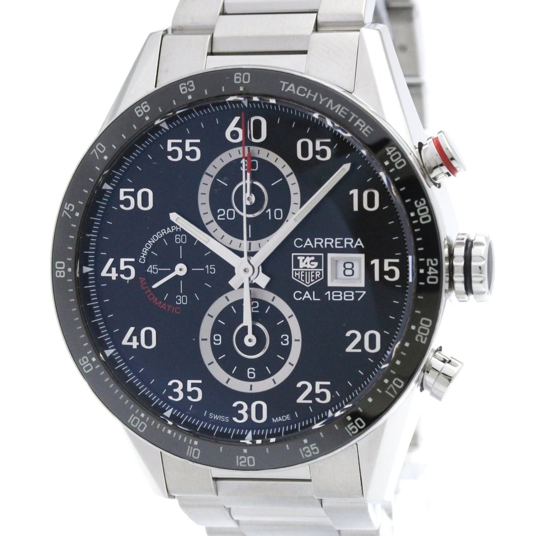 TAG HEUER Carrera Calibre 1887 Chronograph Steel Watch CAR2A10 Polished (1 of 8)