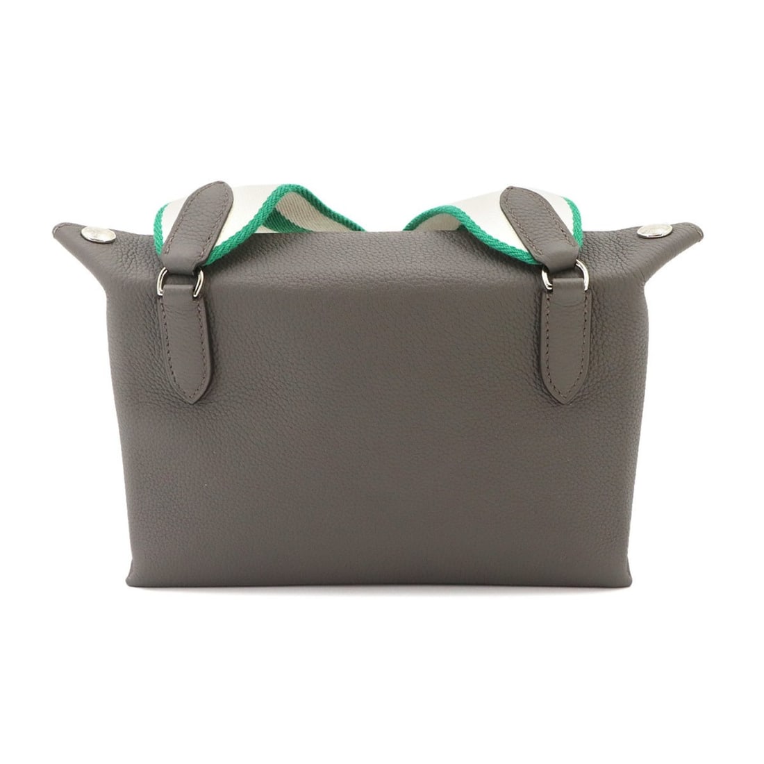 Hermes Videpoches Shoulder Handbag, Togo Leather, Etoupe, Vert Vertigo, B Stamp, Silver Hardware: --- Catalog ---Category: SizeWeight: 355g / 12.52oz.Size (HxWxD): 14cm x 21cm x 3.5cm / 5.51'' x 8.26'' x 1.37''Strap Length: 124cm / 48.81''Category: DesignType: Shoulder bagColor: EtainGender: Women