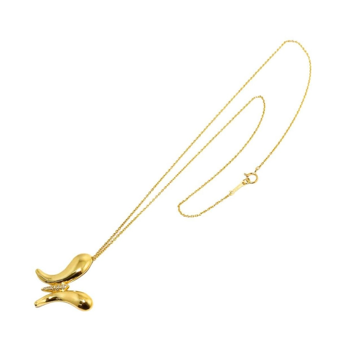 Tiffany & Co. Butterfly Diamond Necklace, 40cm, 18K Yellow Gold (750): --- Catalog ---Category: SizePendant Size: 28.7mm x 27mm / 1.12'' x 1.06''Neck Circumference: 40 cm / 15.74''Category: DesignStone: DiamondGender: WomenMaterial: Yellow gold (18K)Necklace Type: Neckla
