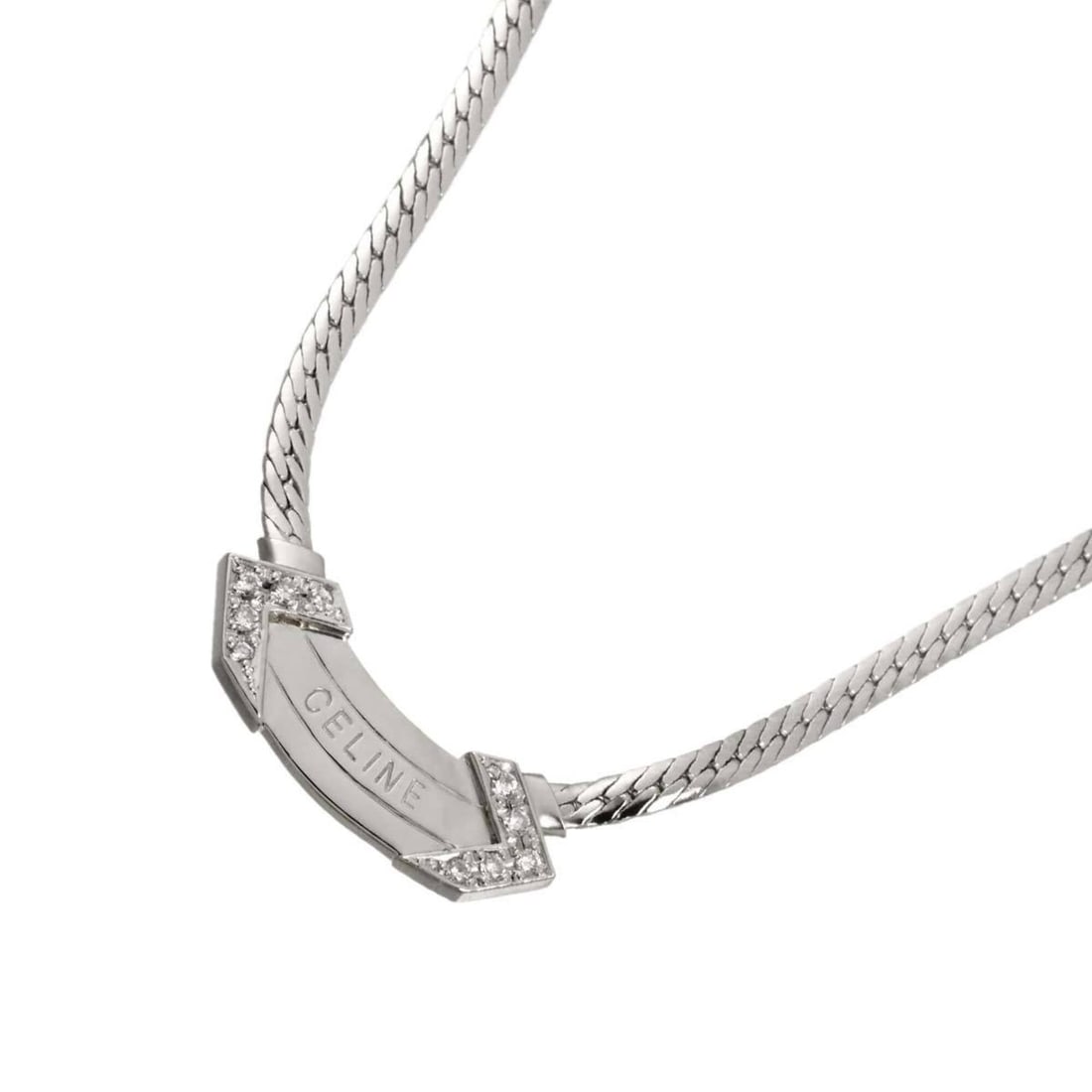 Celine CELINE Diamond 0.13ct Necklace 42cm Pt Platinum: --- Catalog ---Category: SizePendant Size: 6.7mm x 25mm / 0.26'' x 0.98''Neck Circumference: 42 cm / 16.53''Category: DesignColor: SilverGender: WomenMaterial: Platinum 900Weight (ct.): 0.13Necklace T