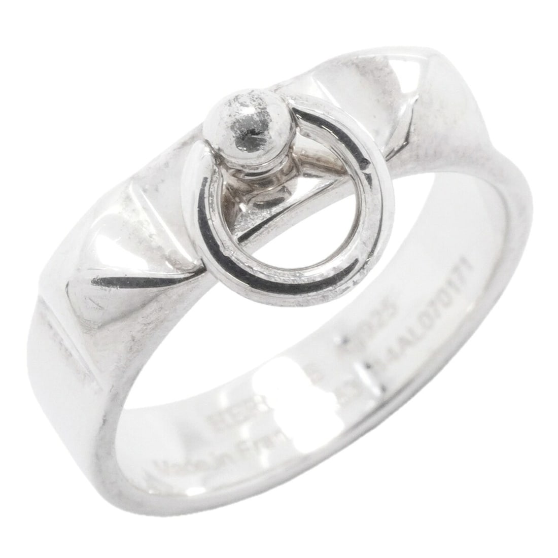 Hermes Collier de Chien Ring, Sterling Silver 925, Size 53, Women's (1 of 11)