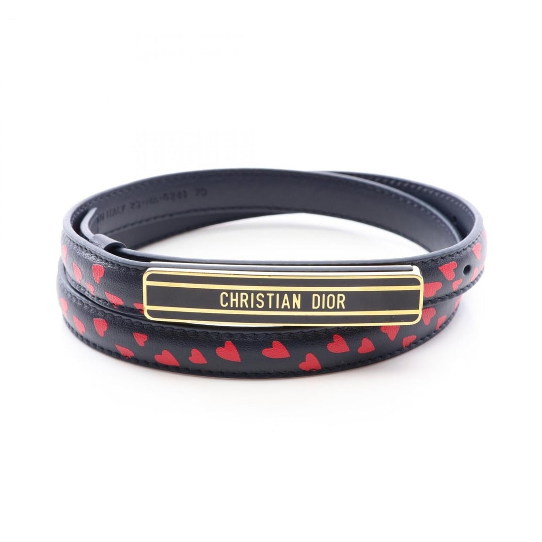 Christian Dior Dior Logo Heart Mini Belt, Leather, Women's, Navy/Red: --- Catalog ---Category: SizeLength: 65cm - 75cm / 25.59'' - 29.52''Category: DesignType: Standard beltColor: Navy, Red colorGender: WomenMaterial (Strap): Leather Category: GeneralBrand: Christian Di