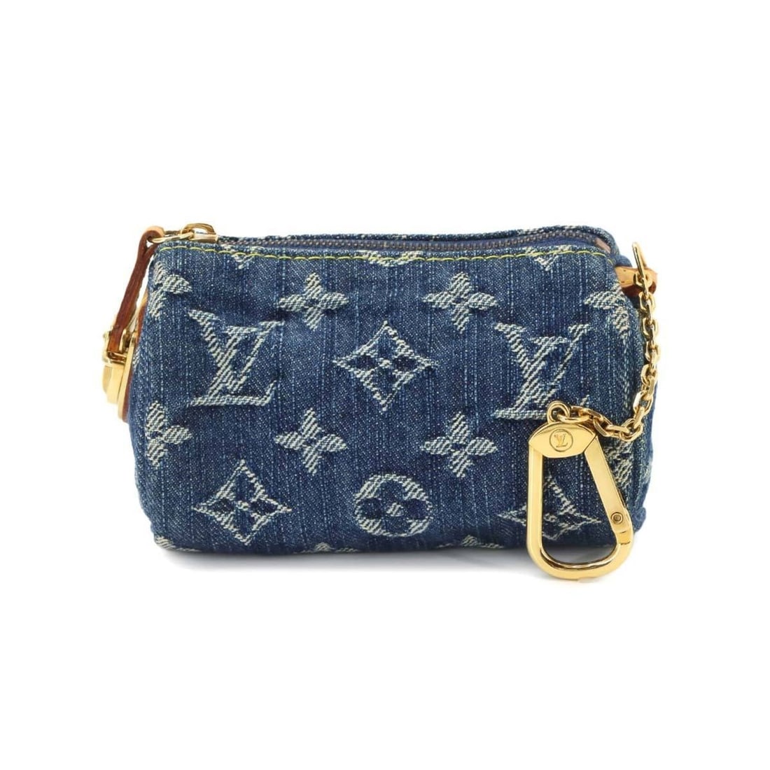 Louis Vuitton Monogram Denim Trousse Speedy PM Handbag Pouch Blue M95082 Gold Hardware: --- Catalog ---Category: SizeSize (HxWxD): 7cm x 11.5cm x 5.5cm / 2.75'' x 4.52'' x 2.16''Category: DesignType: Handbag, PouchColor: Blue, MonogramGender: WomenMaterial: Monogram Denim Category: Gener