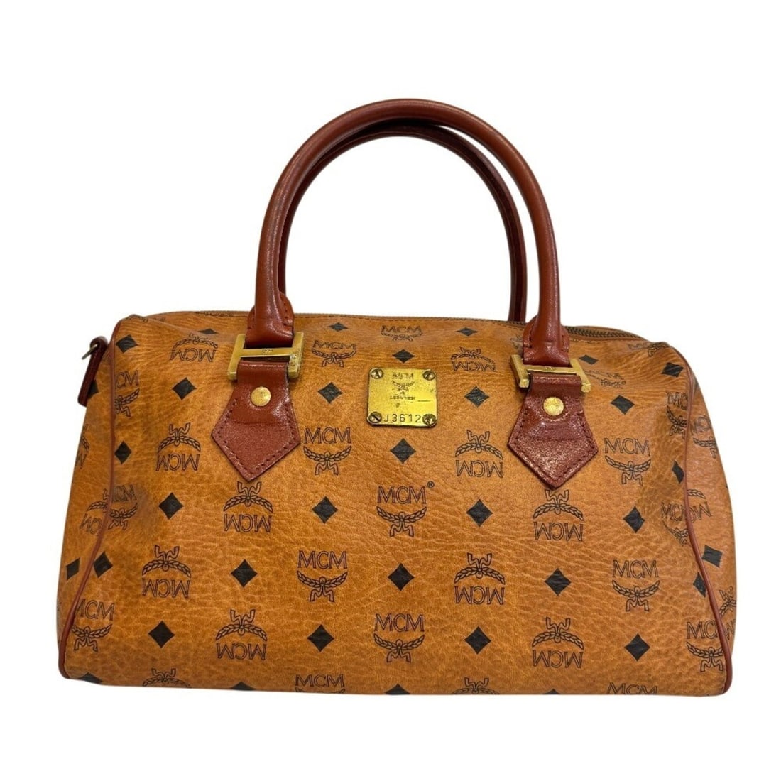 MCM Monogram Leather Brown: --- Catalog ---Category: SizeSize (HxWxD): 22.5cm x 29cm x 18cm / 8.85'' x 11.41'' x 7.08''Category: DesignType: Boston bagColor: BrownGender: WomenMaterial: Leather Category: GeneralBrand: MCM---