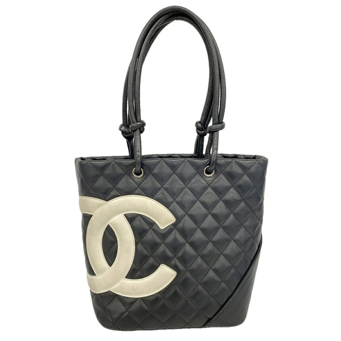 Chanel Cambon Lambskin Tote Bag, Black, Women's: --- Catalog ---Category: SizeSize (HxWxD): 24cm x 21cm x 11.5cm / 9.44'' x 8.26'' x 4.52''Category: DesignType: Tote bagColor: BlackGender: WomenMaterial: Leather Hardware Color: SilverLeather/Fur Typ