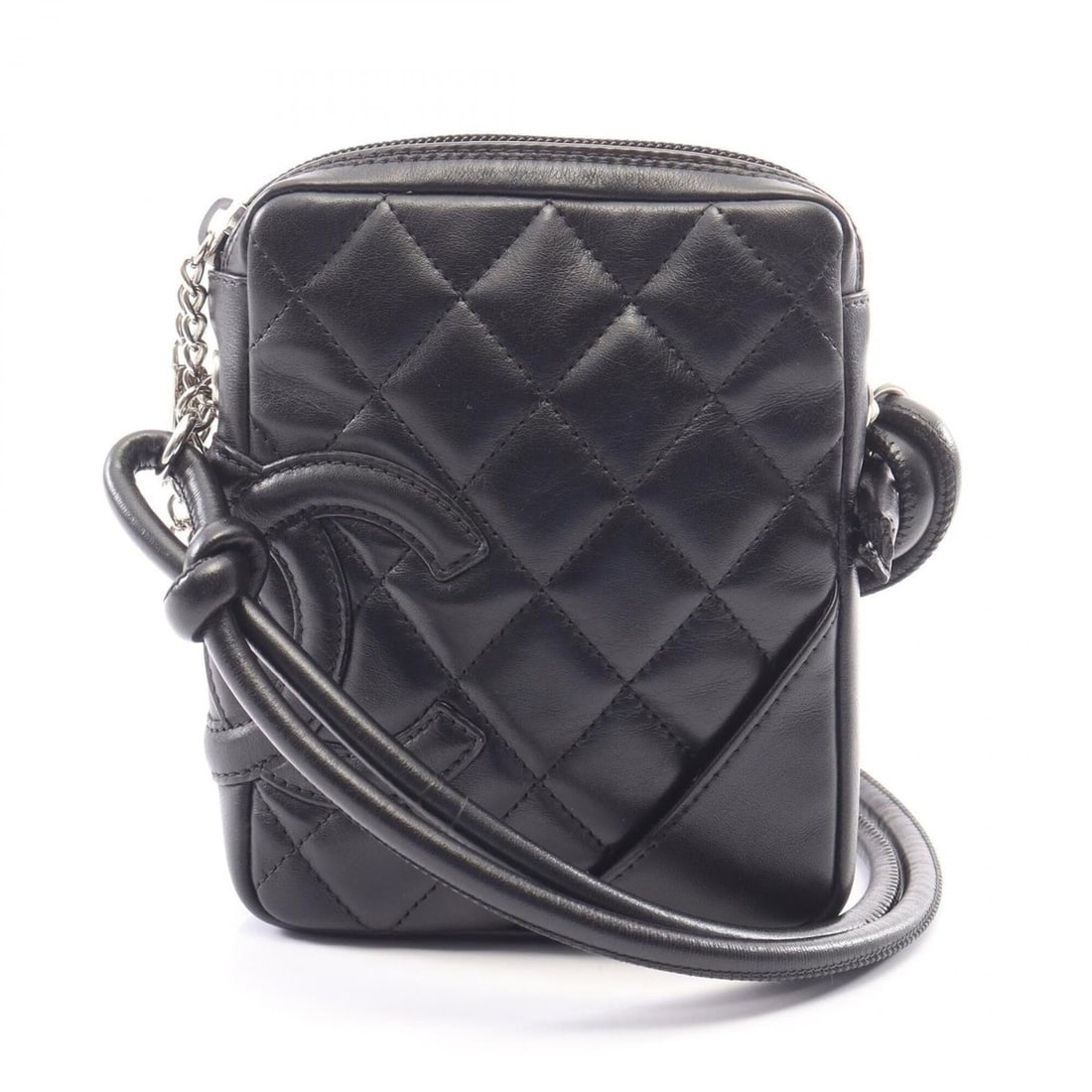 Chanel Cambon Line Small Shoulder Bag Handbag Leather Women's Black A25177: --- Catalog ---Category: SizeSize (HxWxD): 15cm x 12cm x 3cm / 5.9'' x 4.72'' x 1.18''Strap Length: 125cm / 49.21''Category: DesignType: Handbag, Shoulder bagColor: BlackGender: WomenMaterial: Leather