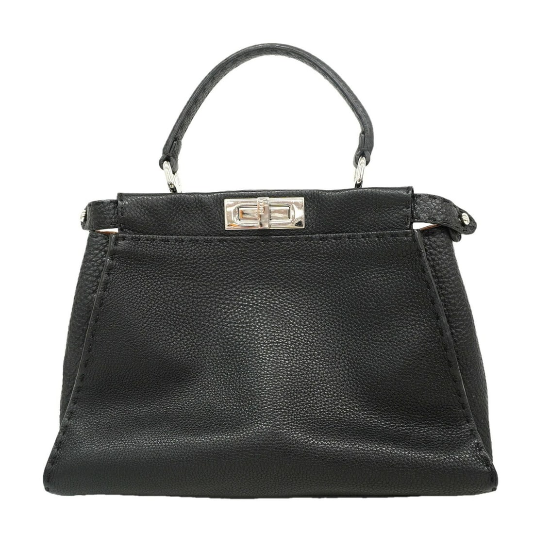 Fendi Selleria Peekaboo Leather Handbag, Black, Women's: --- Catalog ---Category: SizeSize (HxWxD): 26cm x 34cm x 13cm / 10.23'' x 13.38'' x 5.11''Category: DesignType: HandbagColor: BlackGender: WomenMaterial: Leather Hardware Color: SilverCategory: Genera