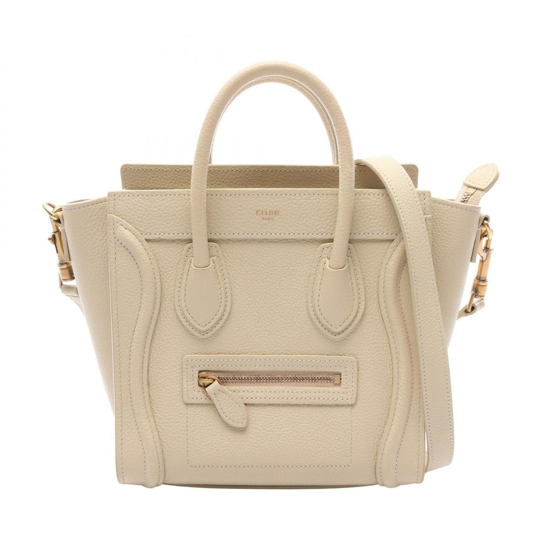 Celine Luggage Nano Shopper 2-Way Handbag, Leather, Women's, Ivory (189243): --- Catalog ---Category: SizeSize (HxWxD): 20cm x 20cm x 9cm / 7.87'' x 7.87'' x 3.54''Category: DesignType: HandbagColor: IvoryGender: WomenMaterial: Leather Category: GeneralMPN: 189243Brand: Celine