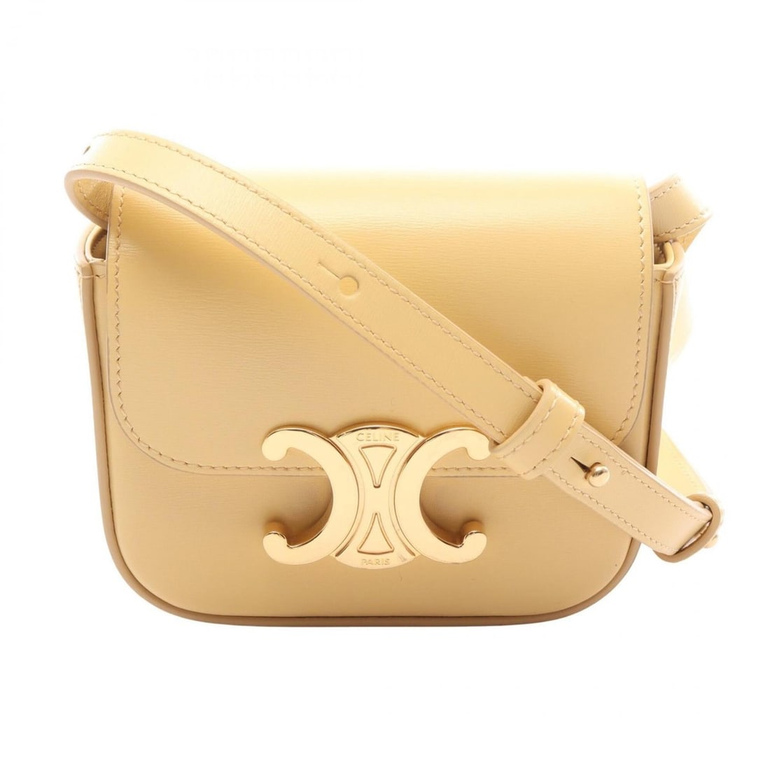 Celine Mini Claude Shoulder Bag/Handbag, Leather, Women's, Yellow (10l513DPV): --- Catalog ---Category: SizeSize (HxWxD): 10cm x 11.5cm x 4cm / 3.93'' x 4.52'' x 1.57''Category: DesignType: Handbag, Shoulder bagColor: YellowGender: WomenMaterial: Leather Category: GeneralMPN: 10