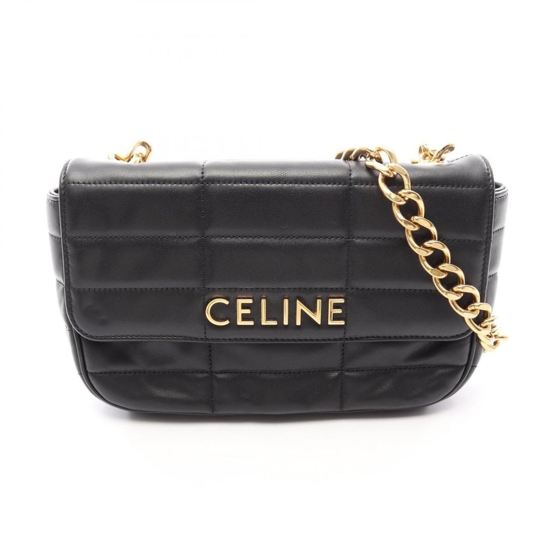Celine Matelassé Monochrome Shoulder Bag/Handbag, Leather, Women's, Black: --- Catalog ---Category: SizeSize (HxWxD): 14cm x 23cm x 5cm / 5.51'' x 9.05'' x 1.96''Category: DesignType: Handbag, Shoulder bagColor: BlackGender: WomenMaterial: Leather Category: GeneralBrand: Cel