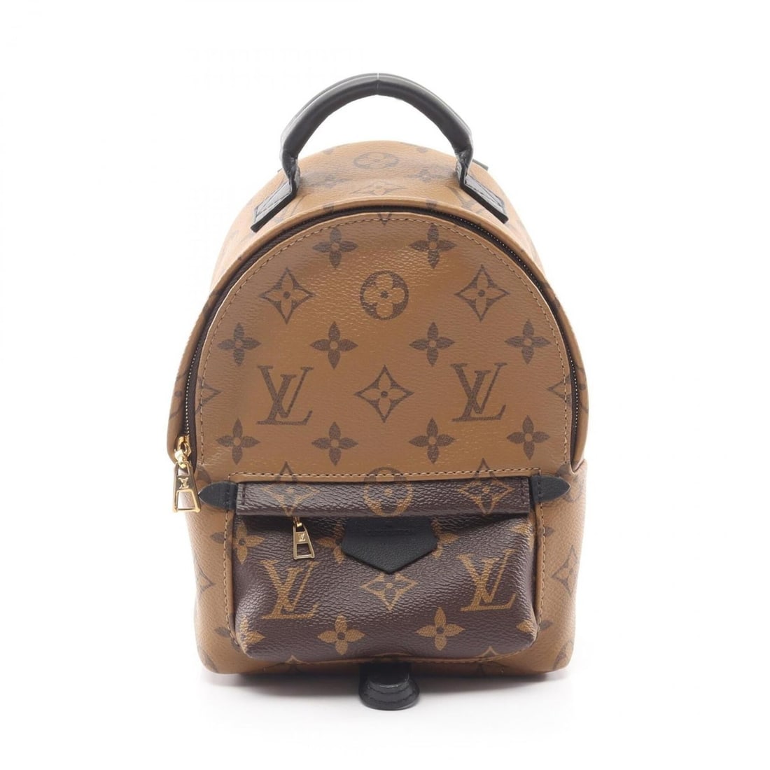 Louis Vuitton Palm Springs Backpack Mini Rucksack Handbag Coated Canvas Leather Monogram Reverse: --- Catalog ---Category: SizeSize (HxWxD): 21cm x 15.5cm x 8.5cm / 8.26'' x 6.1'' x 3.34''Category: DesignType: Backpack, HandbagColor: Black, BrownGender: WomenMaterial: Coated canvas , Leather Categ