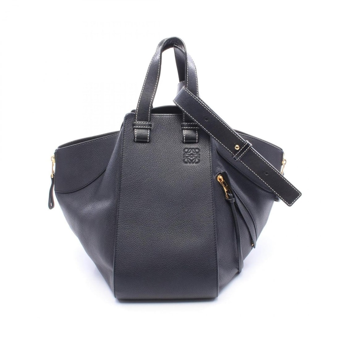 Loewe Hammock Bag Medium 2-Way Handbag Leather Women's Black (1 of 9)