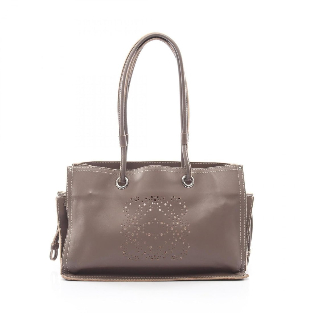 Loewe Anagram Perforated Tote Bag Handbag Leather Women's Beige: --- Catalog ---Category: SizeSize (HxWxD): 21.5cm x 35cm x 14.5cm / 8.46'' x 13.77'' x 5.7''Category: DesignType: Handbag, Tote bagColor: BeigeGender: WomenMaterial: Leather Category: GeneralBrand: Lo