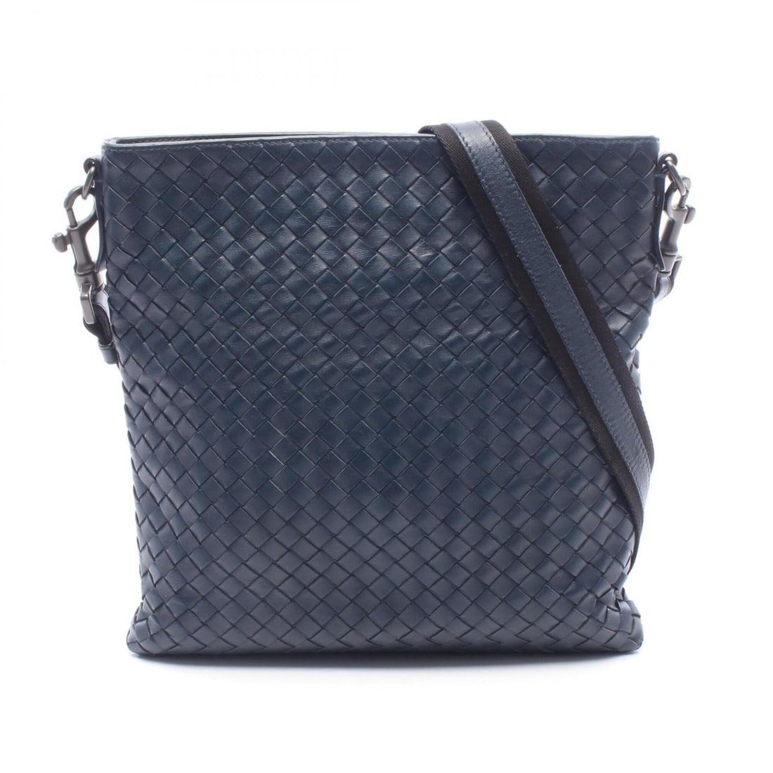 Bottega Veneta Intrecciato Shoulder Bag/Handbag, Leather, Men's, Navy: --- Catalog ---Category: SizeSize (HxWxD): 27cm x 26.5cm x 2cm / 10.62'' x 10.43'' x 0.78''Category: DesignType: Handbag, Shoulder bagColor: NavyGender: MenMaterial: Intrecciato Category: GeneralBrand