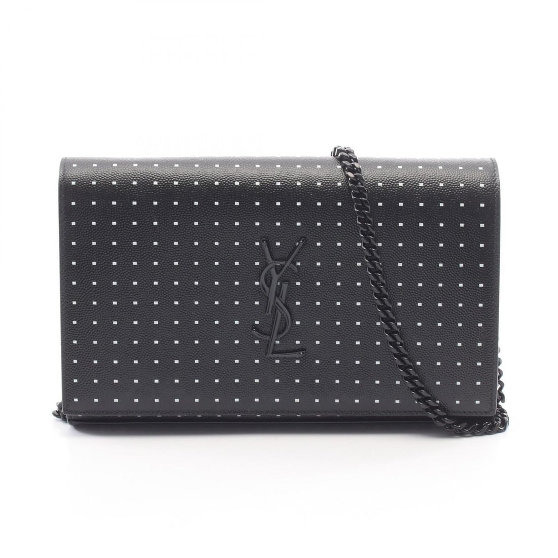 Yves Saint Laurent Saint Laurent Paris YSL Monogram Polka Dot Shoulder Bag/Handbag, Leather,