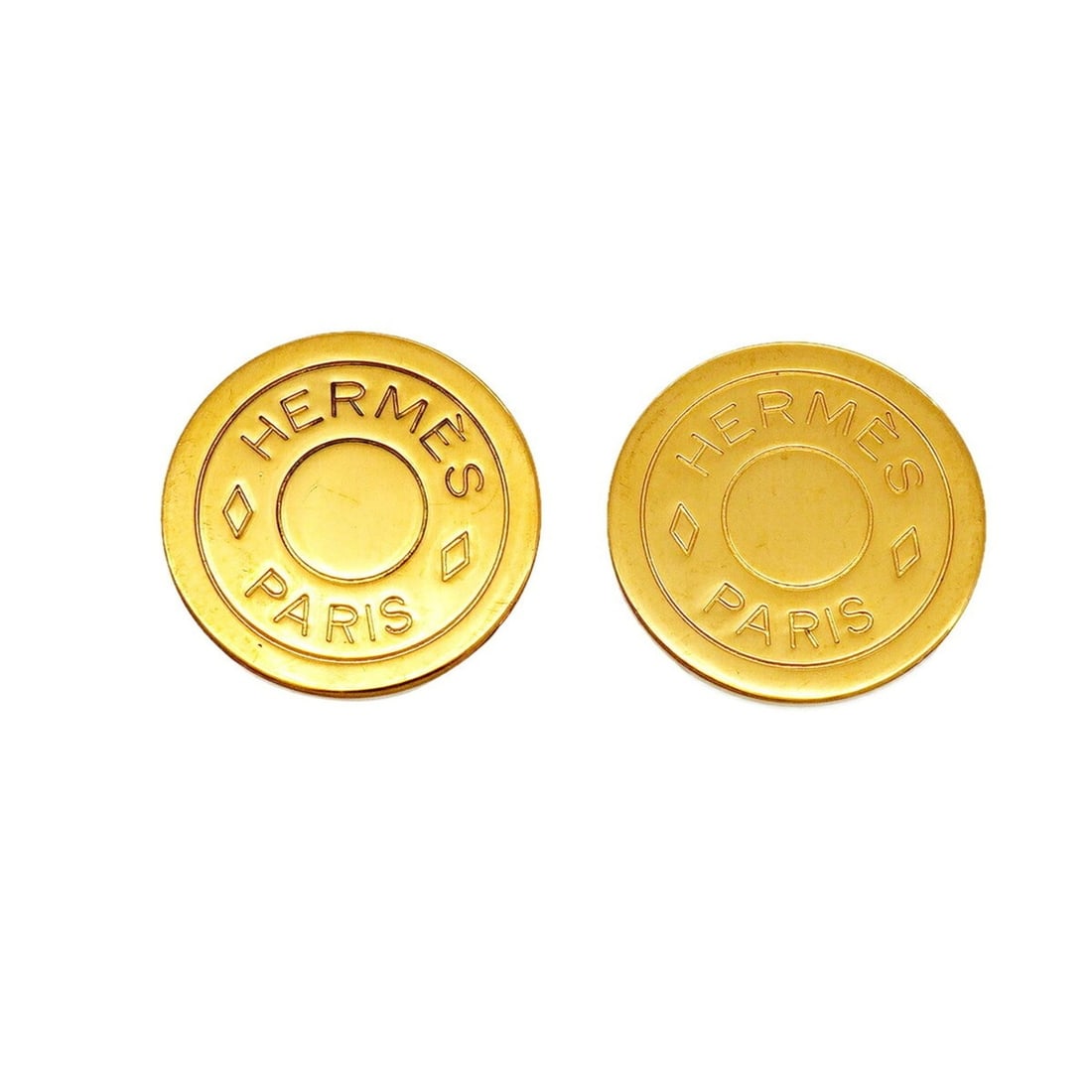 Hermes Earrings, Sellier, GP Plated, Gold, Women's: --- Catalog ---Category: SizeSize (HxWxD): 20.10mm x 20.10mm / 0.79'' x 0.79''Category: DesignType: Clip earringsColor: GoldGender: WomenMaterial: Gold platingCategory: GeneralBrand: Hermes--- Item Li