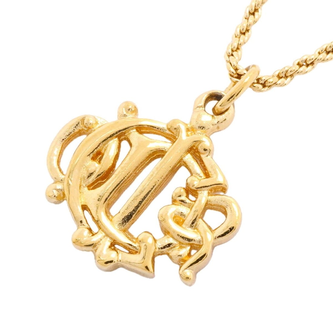 Christian Dior Necklace Emblem GP Plated Gold Women's: --- Catalog ---Category: SizePendant Size: 22.8mm x 17.6mm / 0.89'' x 0.69''Neck Circumference: 40 cm - 45 cm / 15.74'' - 17.71''Category: DesignColor: GoldGender: WomenMaterial: Gold platingNecklace 